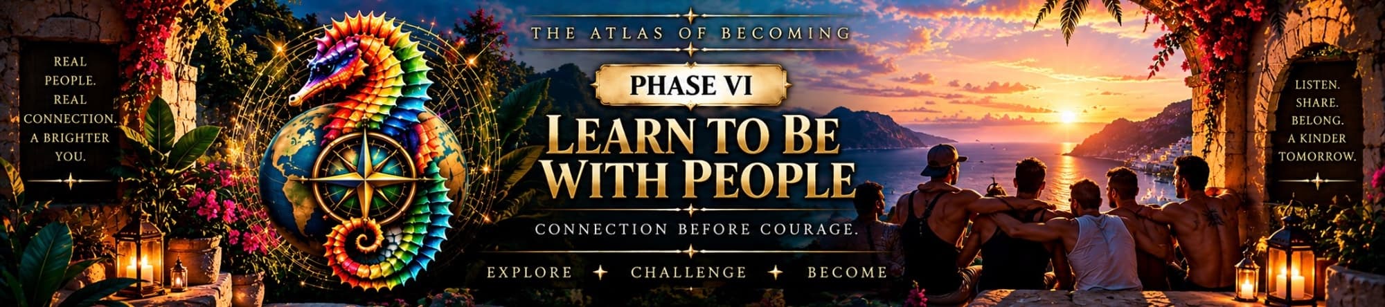 Header for Phase VI, Learn to Be With People.
