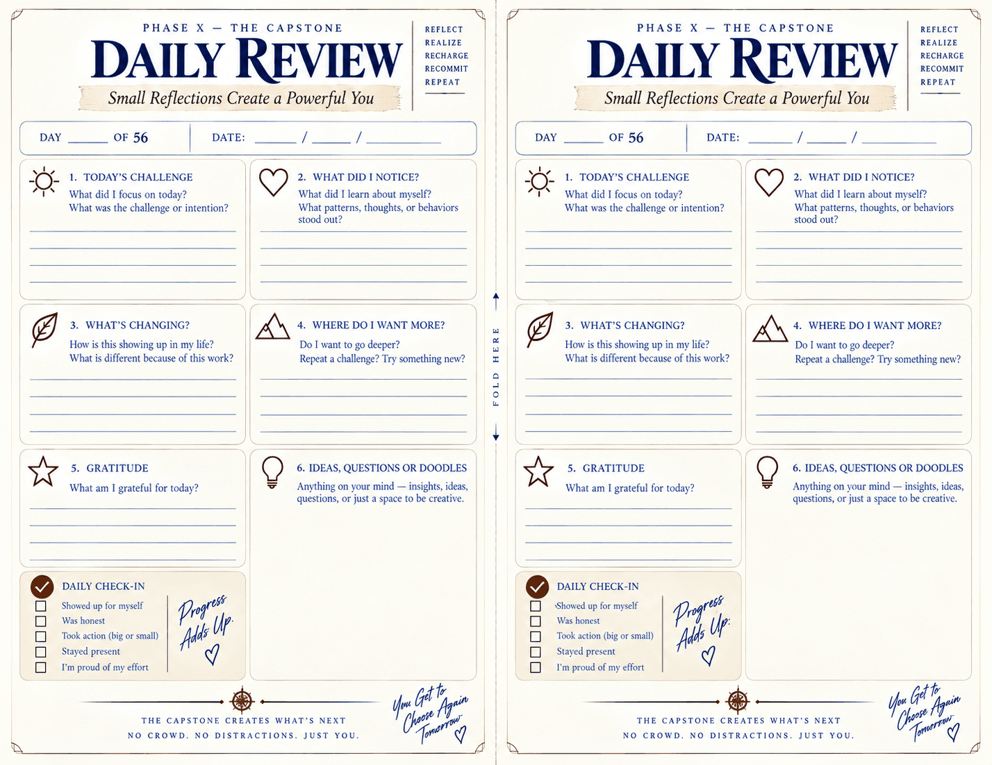 Capstone daily review spread